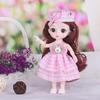 16 CM Mini Mobile 21 Bambole Snodate Giocattolo per Ragazze 3D Grandi Occhi BJD Principessa Abiti Completi Collezione di Abiti Regalo di Bambole per Bambini
