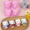 Kawaii Diy Sanrio Hello Kitty Cookie Chocolate Baking Tool Cartoon Silicone Ice Block Diy Soap Mold Set