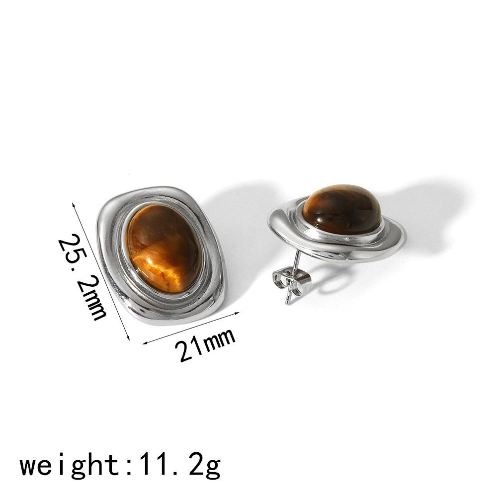 

Новые ретро серьги-гвоздики из титановой стали с инкрустацией из натурального камня не выцветают женские серьги из нержавеющей стали