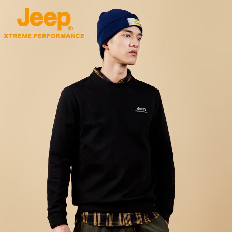Jeep Men's Casual Fleece-Lined Long Sleeve T-Shirt