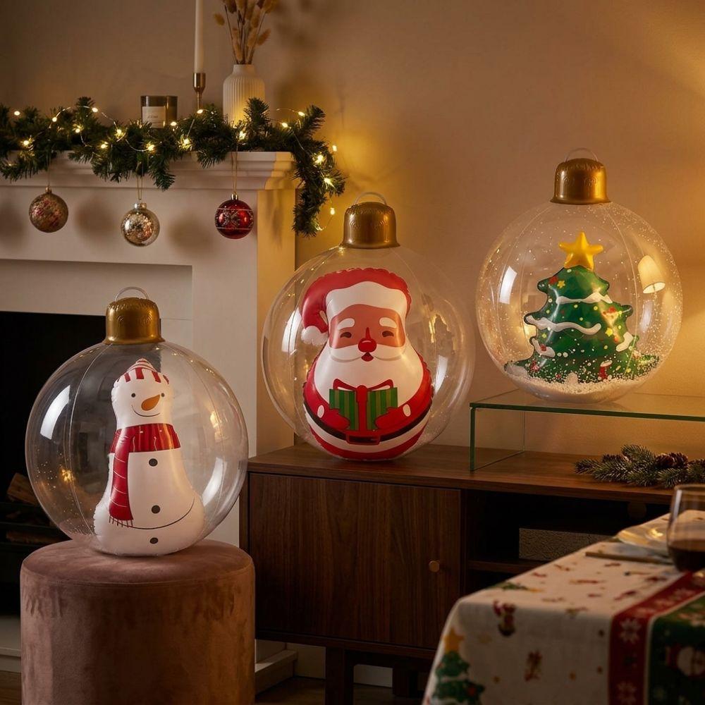 Thick PVC Giant Inflatable Christmas Ball Transparent Big Xmas Hanging Ball  Christmas Tree