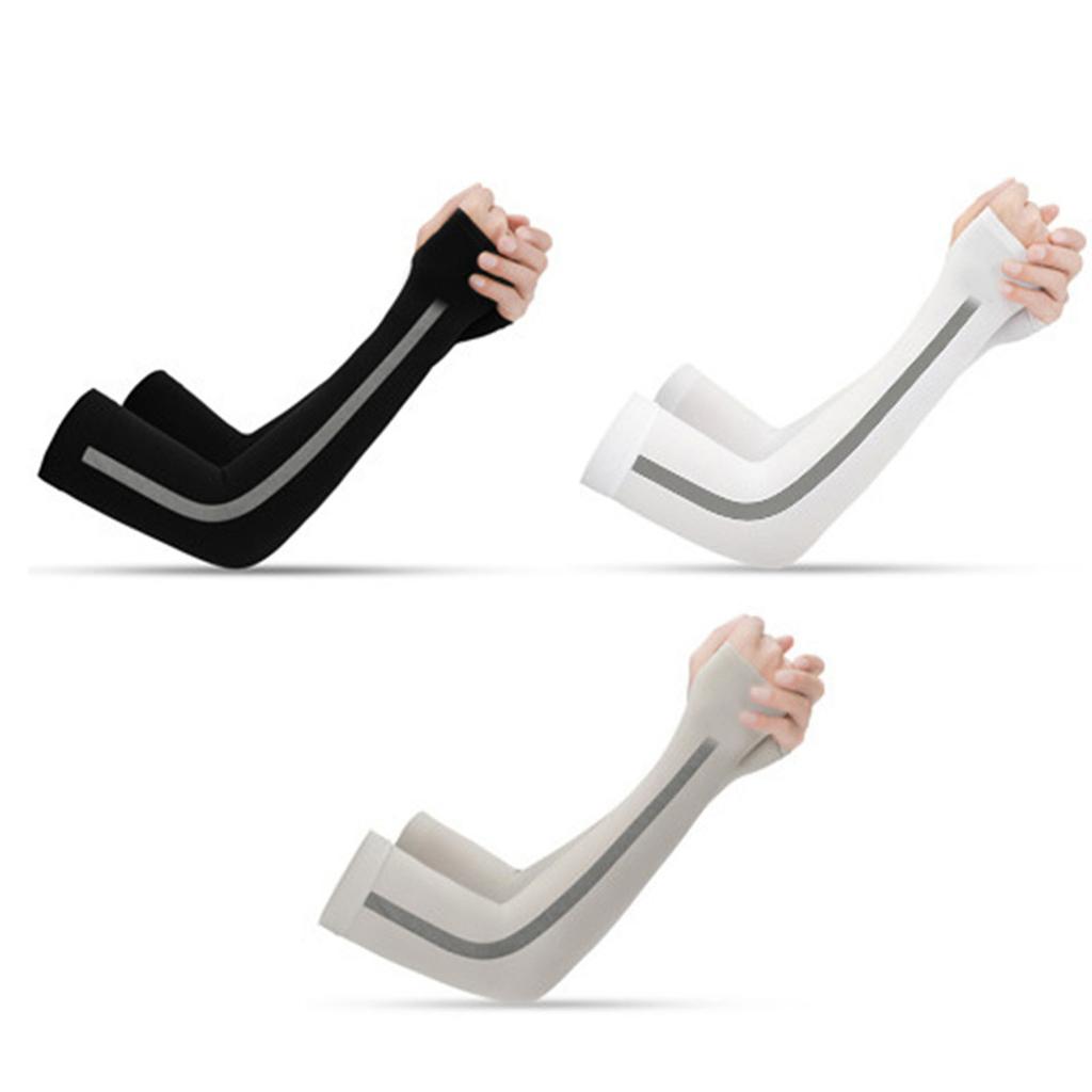 3 Pairs Ice Silk Arm Sleeves Sun Protection Compression Cooling Arm Sleeves for Summer Outdoor Men Women