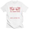 Custom Mens All I Want To Do Is Pet Cats And Listen To Metal T Shirt Short Sleeve Cotton Tshirt Casual Tee Slim Fit Clothing