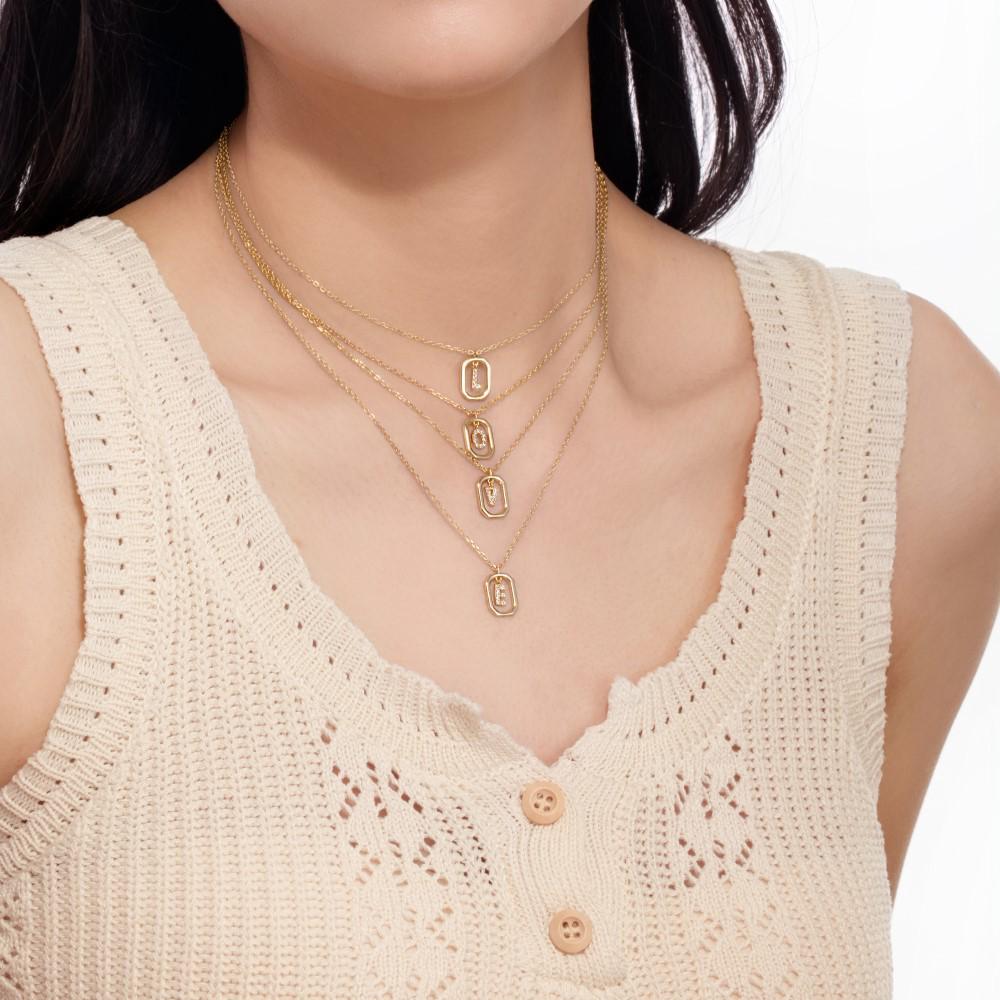 925 Silver Alphabet Pendant Necklace with Zircon Detailing - Women's Elegant & Unique Design