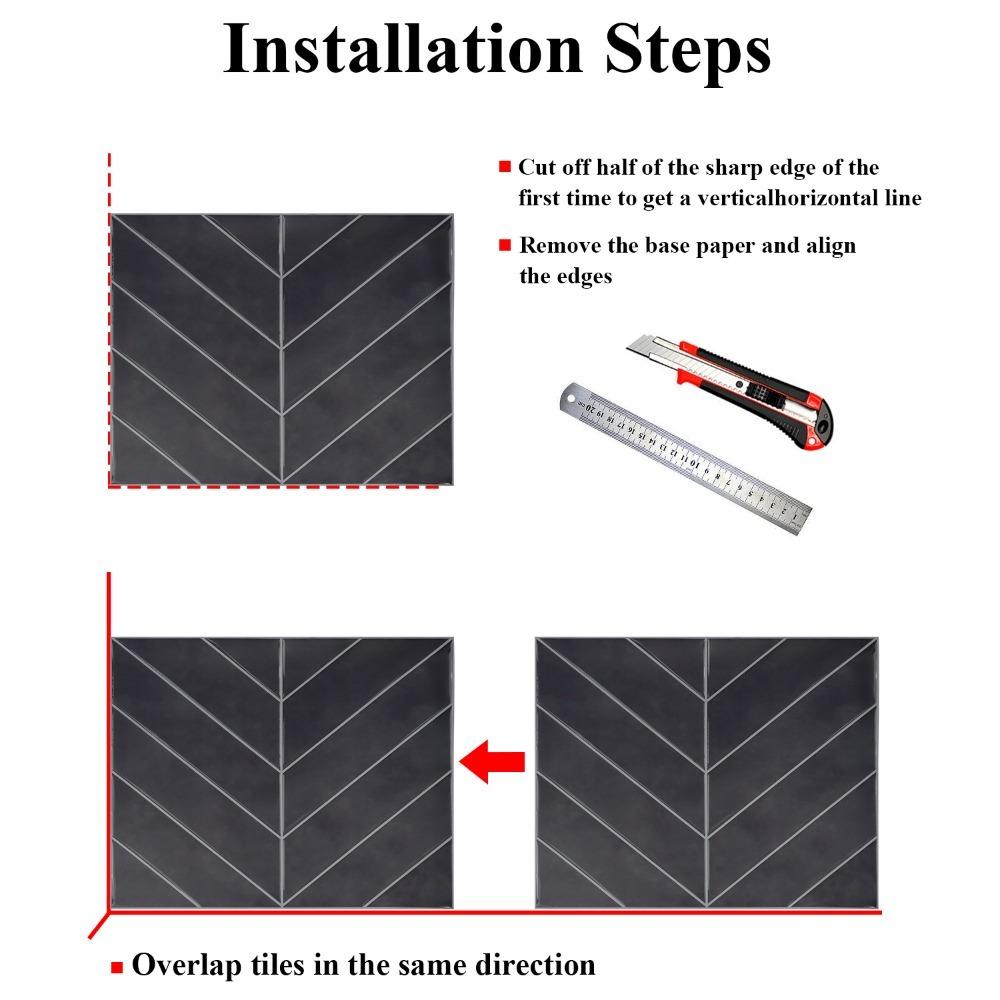 Self-adhesive Wallpaper Waterproof Stick Tile Peel and Stick Backsplash  for Kitchen Bathroom