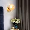 Applique murale LED d'intérieur nordique en fer et verre rond E27 pour escaliers modernes pour salon, chambre à coucher, couloir, allée