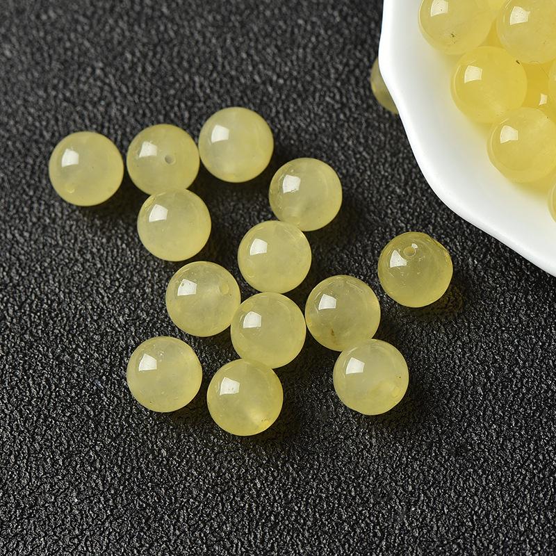 Aquamarine Chalcedony Round Beads Necklace & Earrings - DIY Handmade Jewelry Accessories.