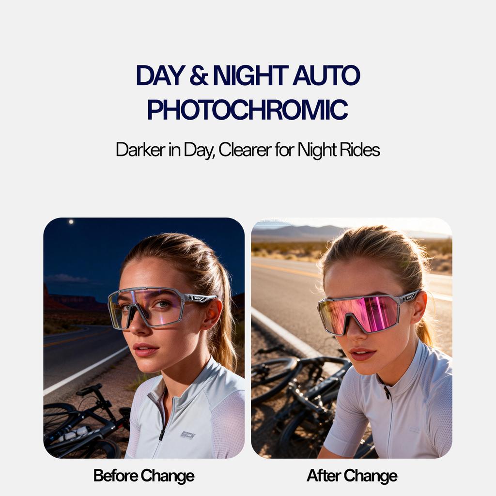 SCVCN Outdoor Photochromic Sunglasses Bicycle UV400 Eyewear Sale Sports Bike Glasses Women Driving Cycling Glasses Man MTB Road 7