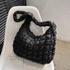 New Fashionable Pleated Cloud Bag Versatile Single Shoulder Portable Dumpling Bag Large Capacity Down Cotton Underarm Women's Bag