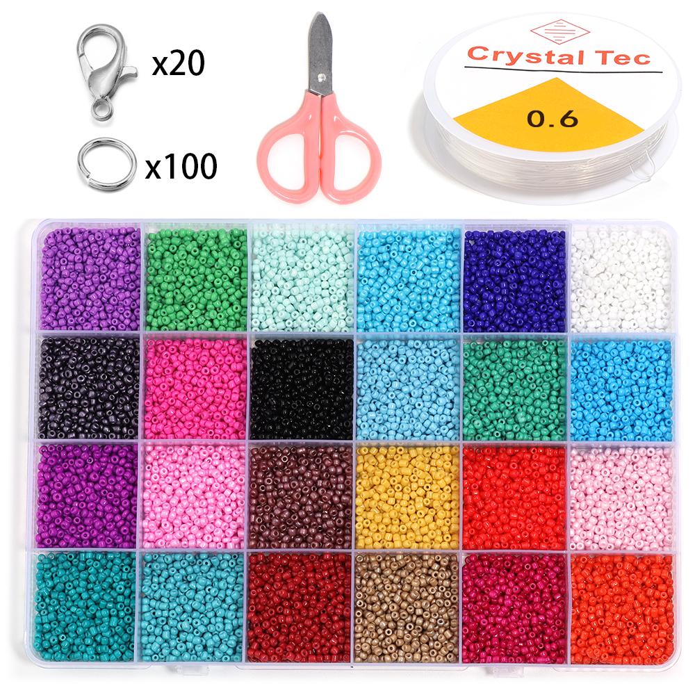 2mm Multicolor Seed Beads Jewelry Making Kit Beads for Bracelets Bead Craft Kit Set, Glass Seed Letter  DIY Art and Craft