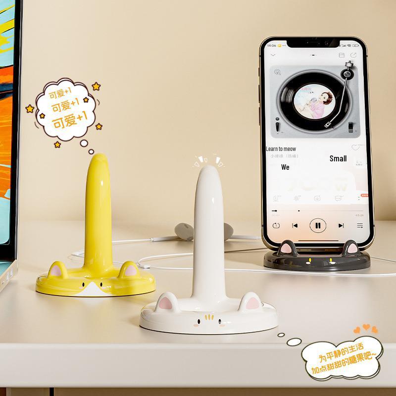 Adjustable Cartoon Kitten Phone Stand - Portable and Multifunctional Holder for Binge-Watching