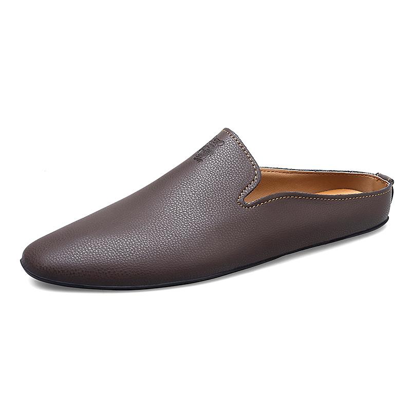 

Lightweight Mules for Men Half Shoes Closed Toe Slip On Flat Sneakers Open Back Casual Shoes Loafers Slippers Slides Sandals 36