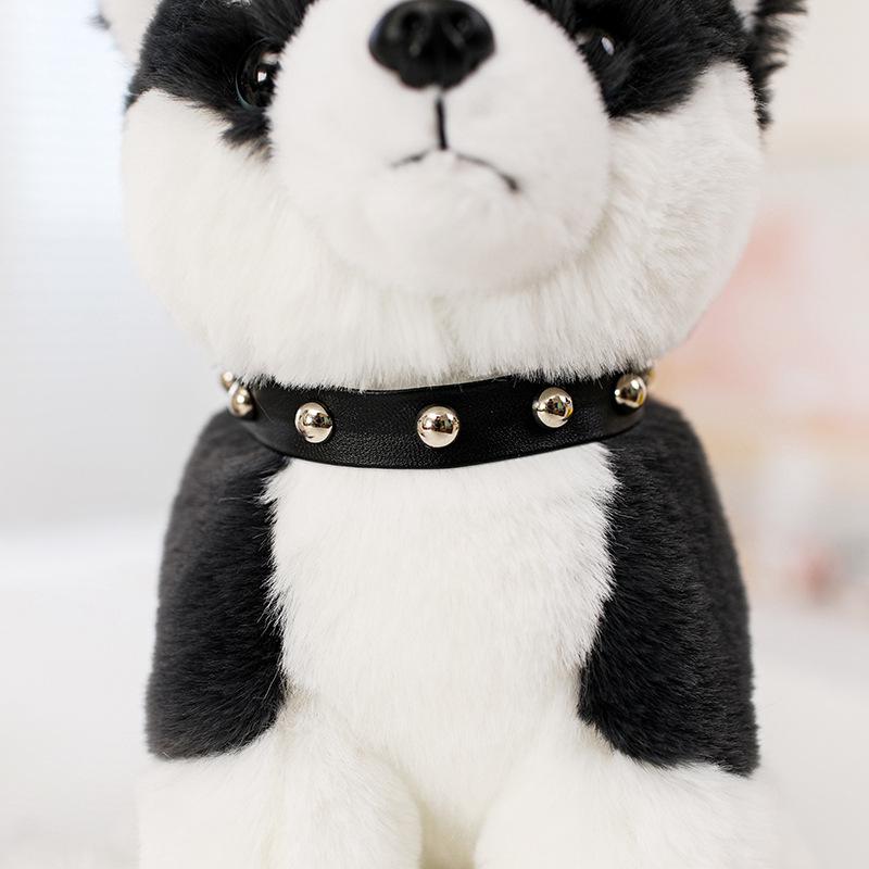 Cute Husky Schnauzer Shar Pei Plush Dog Doll in Boy Outfit
