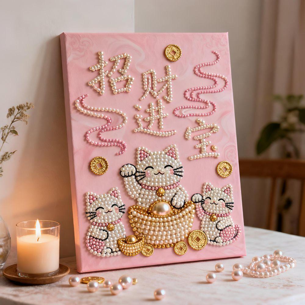 Wedding Gift For Bride Diy Self-Adhesive Pearl Painting Handmade Festive Friend Engagement Wedding Gift Decorative Hanging Painting