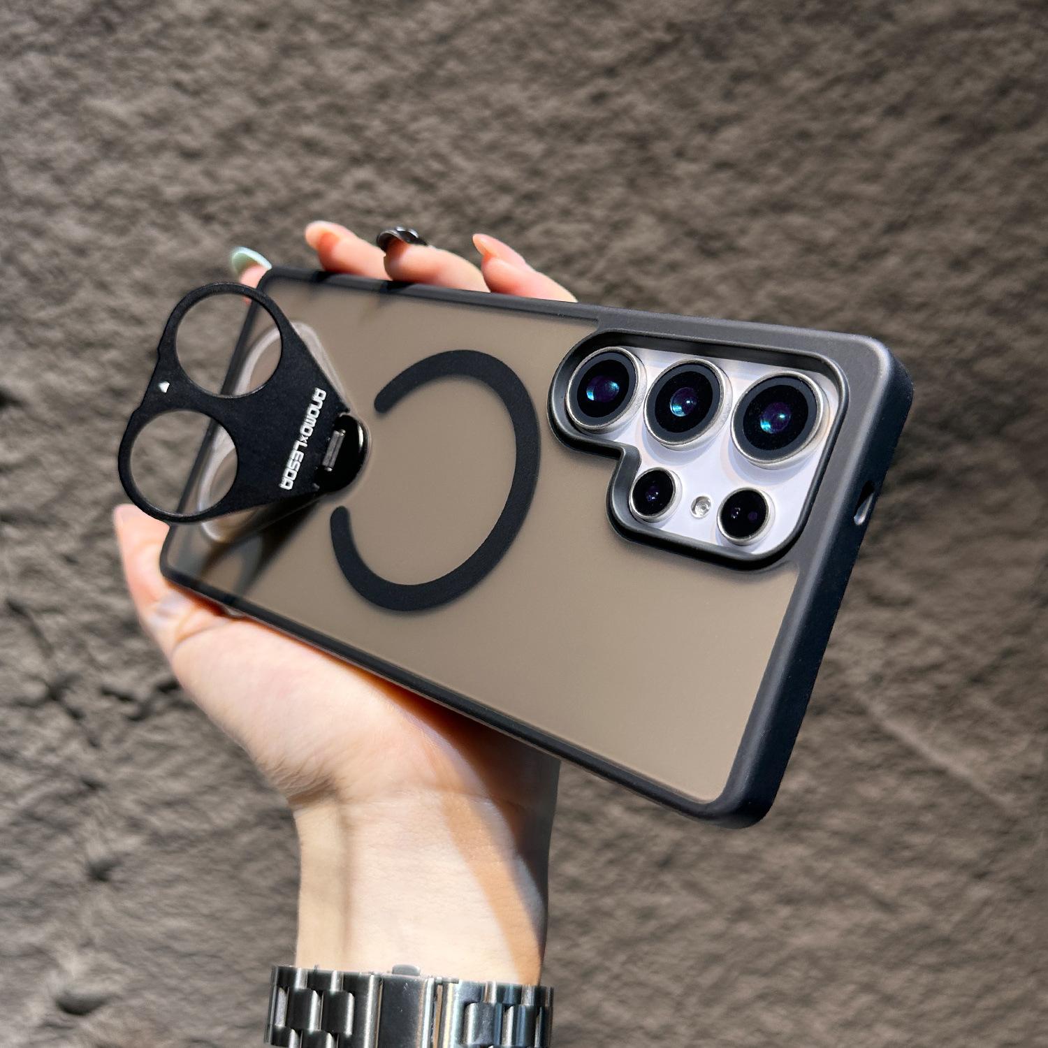 

Suitable for Samsung S25 Ultra Matte Skin Feeling 360 Rotating Finger Ring Bracket Mobile Phone Case S24 Strong Magnetic Protective Case Samsung Galaxy S25ultra