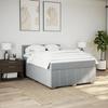 VidaXL Slat Bed Base with Mattress Light Grey 160x200cm Fabric 3287133
