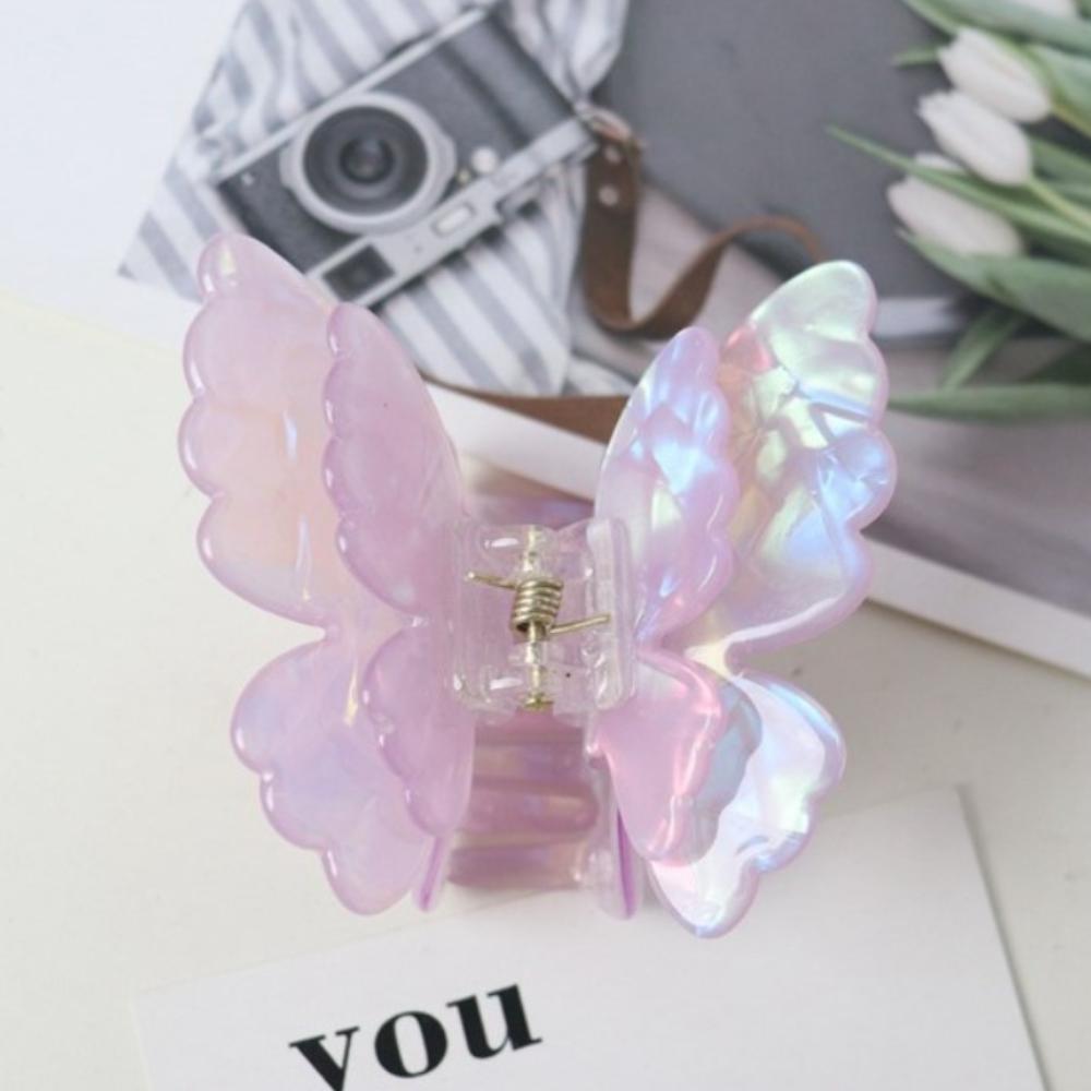 Small Size Butterfly Hair Clip Acetate Shark Clip Sweet Style Fairy Hair Gripper  Women & Girls