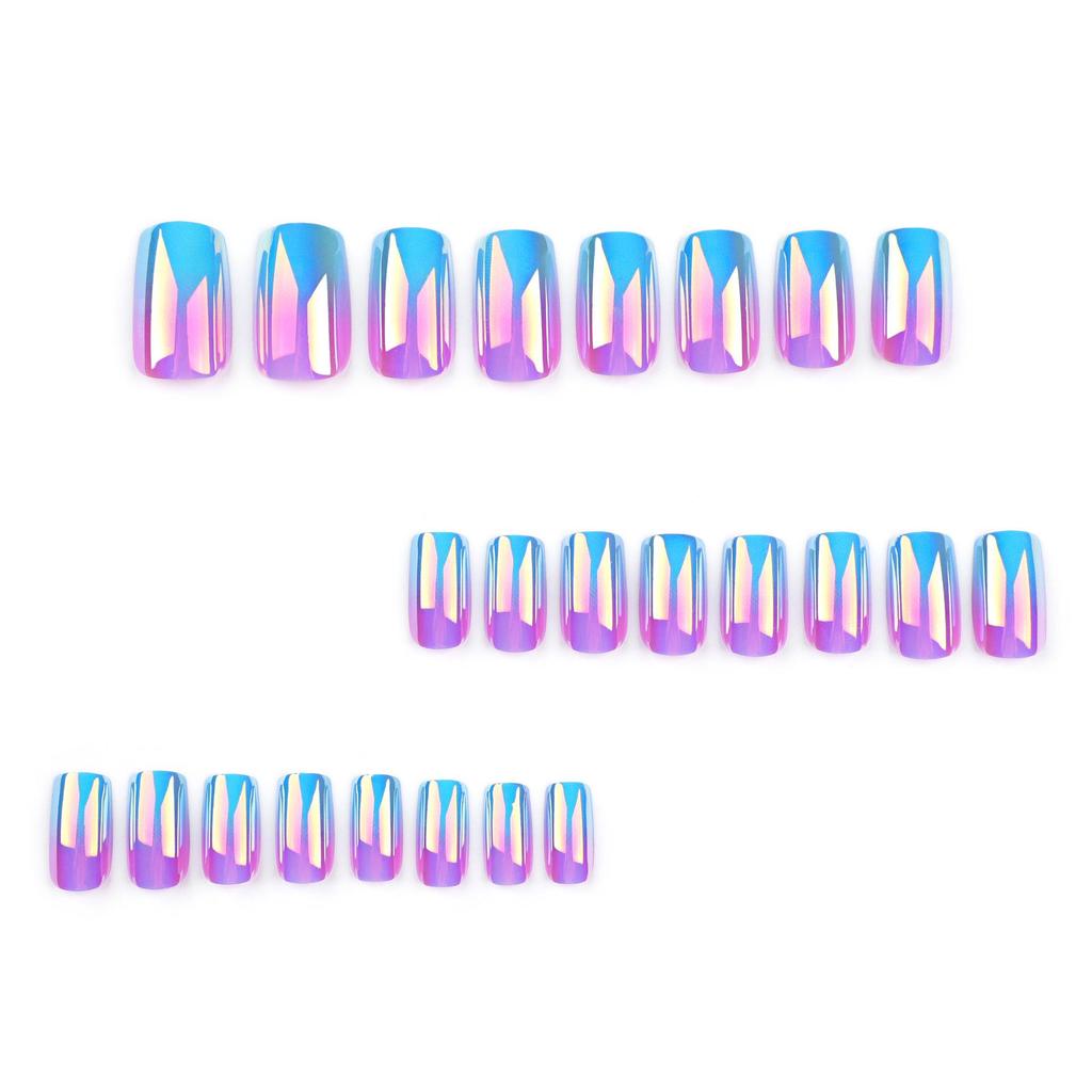 Parches de Uñas Artísticas Portátiles con Gradiente Azul y Morado 2024