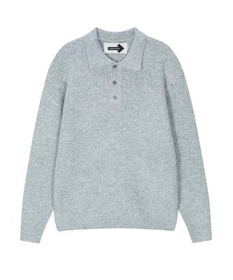 Maison Master Collared Ribbed Older Pk Knit Gray