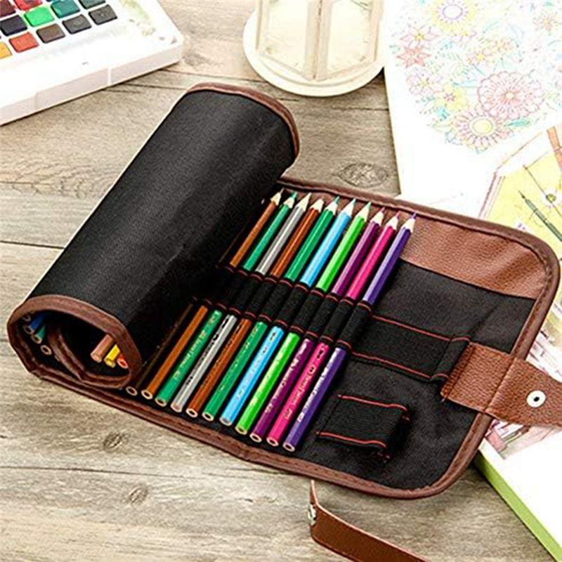 

BHBL 24 Slot Pencil Roll Up Case Pen Curtain Pencil Bag Makeup Wrap Holder Storage Pouch Thick Canvas Stationery Organizer China Mainland