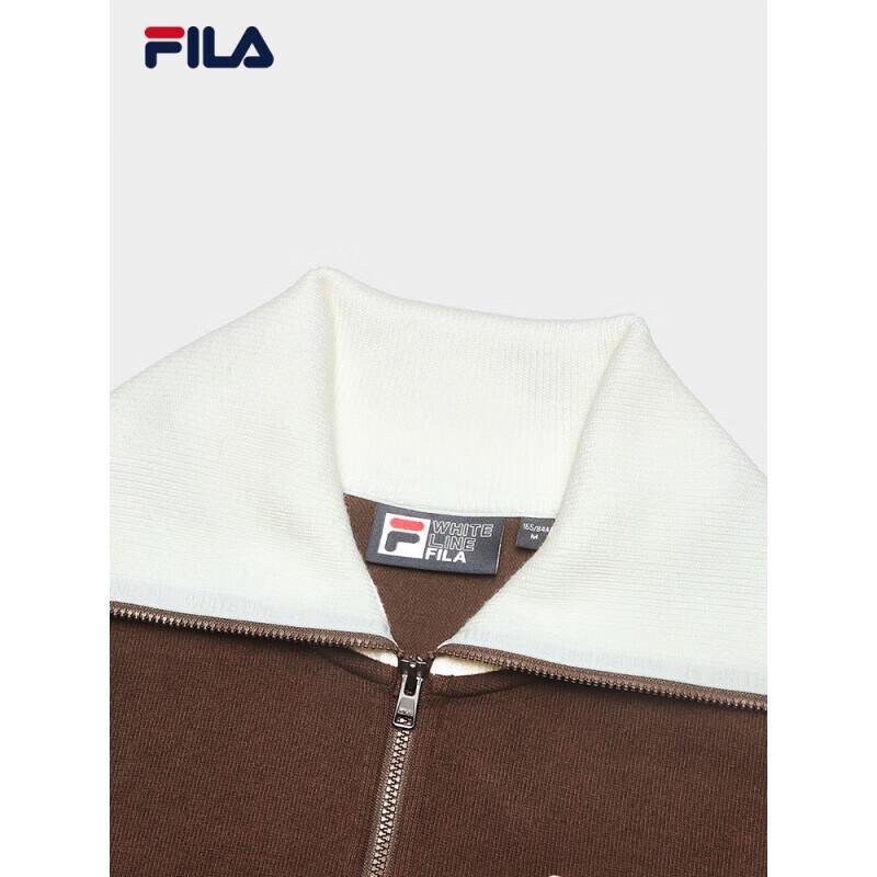 FILA Women's Color-Block Lapel Knit Pullover Sweatshirt