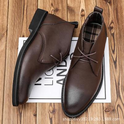 Botas Martin de Cordones de Cuero Genuino para Hombre - Estilo Británico, Tendencia Motera de Caña Media, Otoño/Invierno, Botines Cortos Formales de Negocios