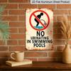 2D Flat No Peeing In The Pool" Vintage Aluminum Metal Sign - 8x12 Inches, Perfect for Swimming Pool, Beach House, and Outdoor Wall Decor
