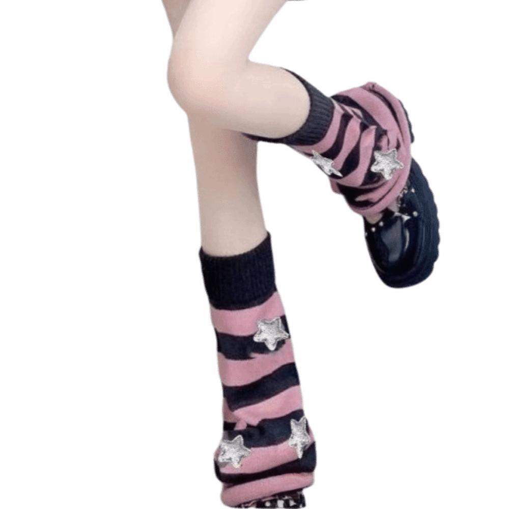 Y2K Leg Warmers Knitted Knee High Stockings Spicy Girl Leg Covers Women