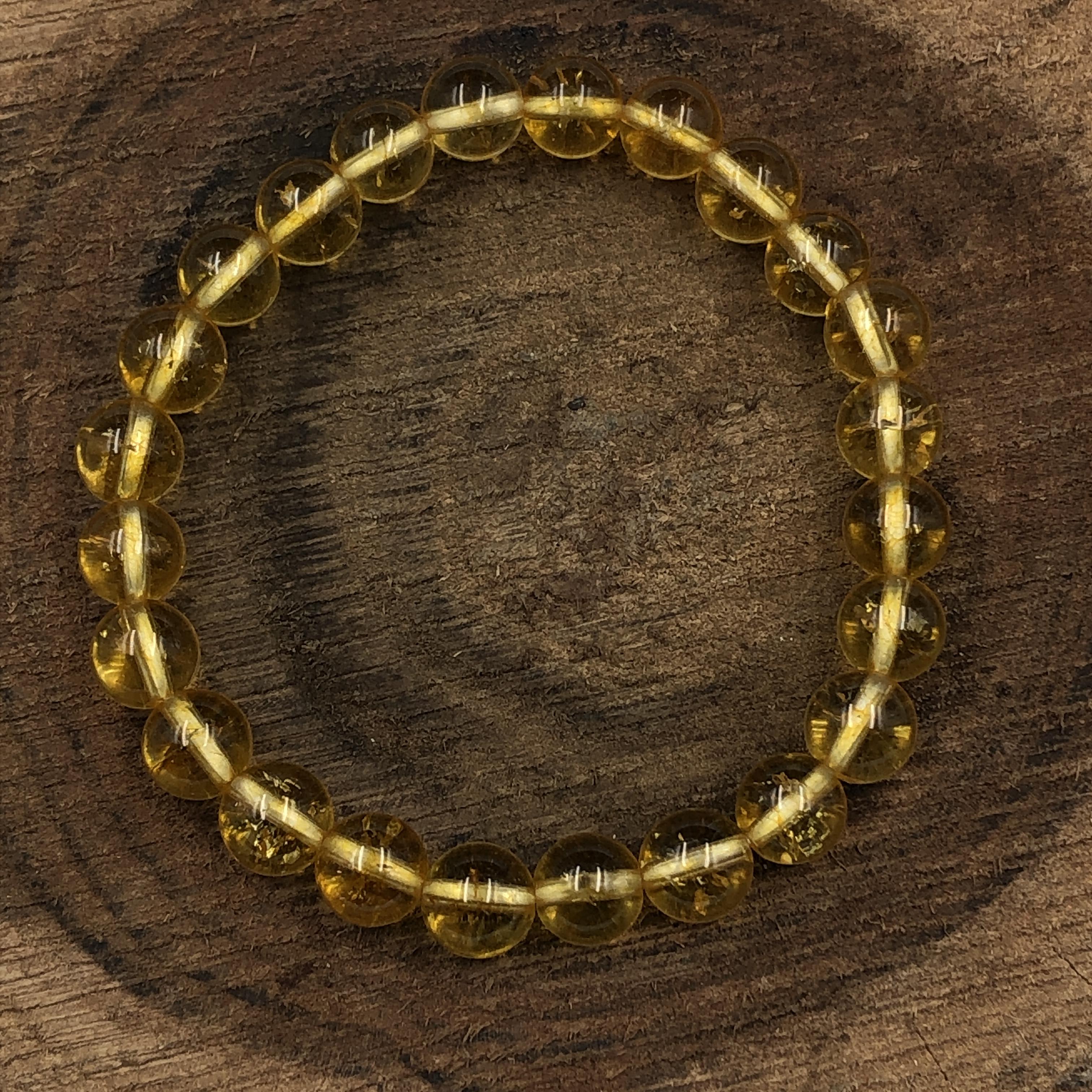 

8 мм Натуральный Цитрин Каменные Бусины Эластичный Браслет 7.5 Ручная Работа Бусины Украшения Для Повышения Самоуверенности RBB-69