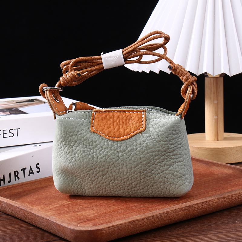 Mini Lipstick, Earphone & Coin Pouch for Women—Soft Cowhide, Japanese & Korean Style