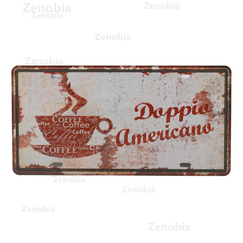 Open and Closed Coffee Bar Metal Sign Wall Art Murals Vintage Tin Poster Shabby Plaque Retro Plates Pub Cafe 3D Home Decoration