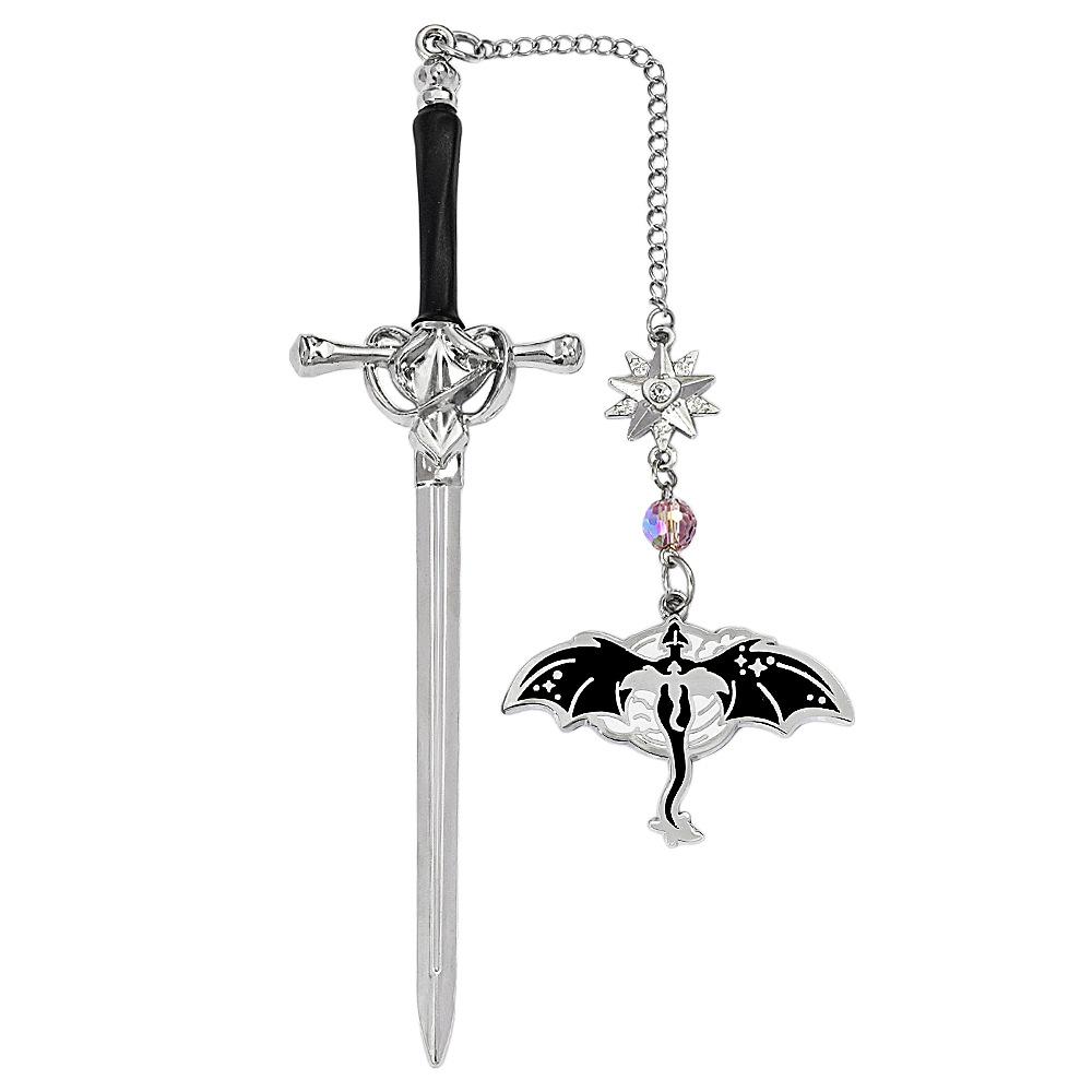 Zlatý Stegosaurus Záložka Narozeninový dárek pro fanoušky knih Čtenáře fantasy Knihomol Stříbrný Zlatý přívěsek Výroční dárek