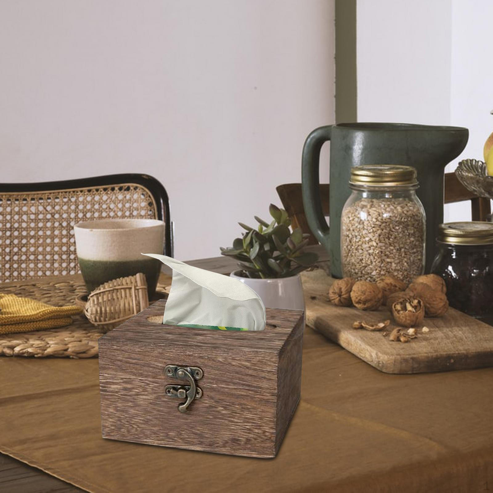 

Элегантный деревянный держатель для коробок с салфетками для дома и офиса 13cmx13cmx7.8cm