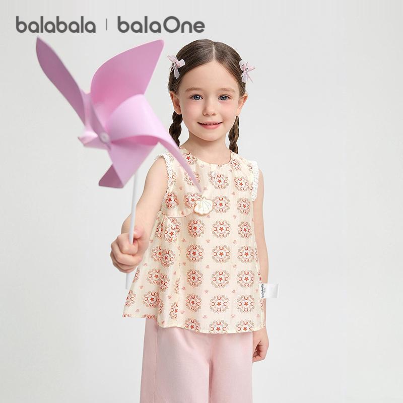 Balabala Girls' Short Sleeve Set