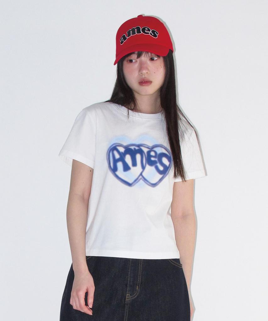 AMES-WORLDWIDE Heart Spray Tee White