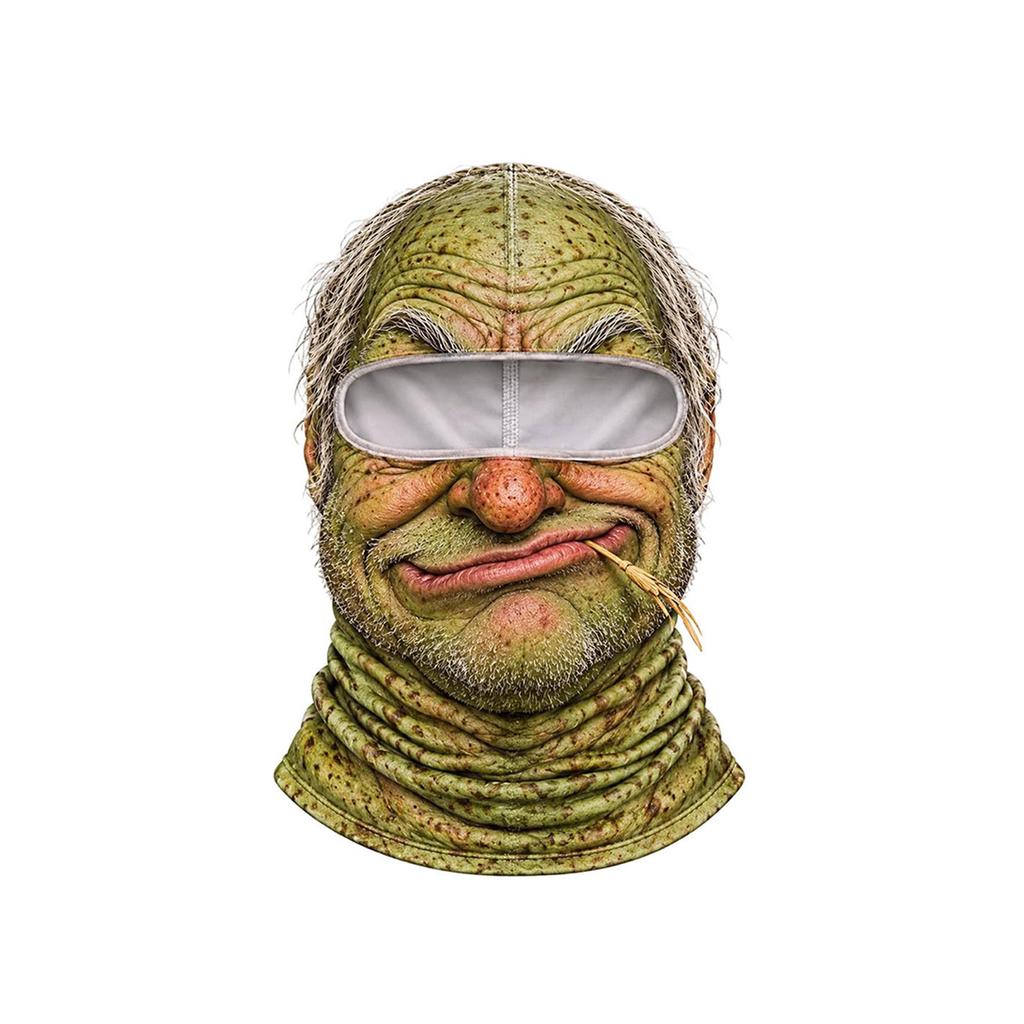 Novelty Old Man Face Ski, Winter Windproof Full Face with 3D Full Print, Sunglasses Not Included