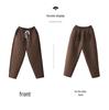 Retro Diamond-Patterned Women's Elastic Waist Harem Pants - Thick, Warm, Casual Cotton Trousers
