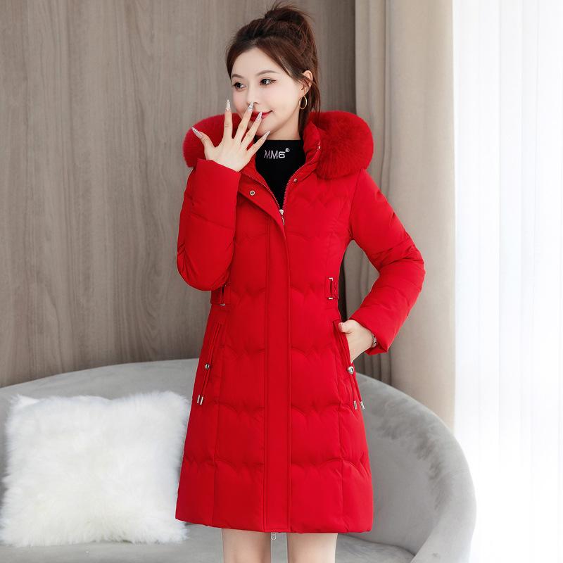 Down cotton jacket women's mid-length model 2025 new winter thickened cotton jacket warm slim slimming padded jacket jacket