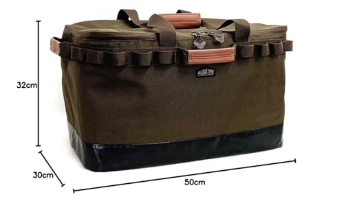 ALBATRE Multi-Gear Container Outdoor Bag, Medium, Water-Repellent, Easy to Clean, Durable, ALOB101, Dark Olive