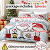 3pcs/set Christmas Reindeer Snowman Bedding Set Includes 1 Duvet Cover And 2 Pillowcases Soft And Skin-Friendly