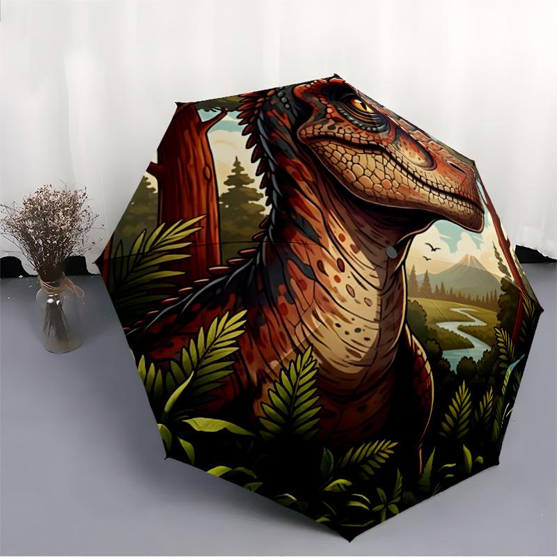 1pc Dinosaur Prehistoric Automatic Open/Close Folding Umbrella - Compact 8-Rib Design, Daily Use, Perfect Gift for Friends & Family Yy260327074