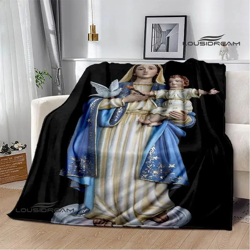 Virgin Mary Faith Print Blanket Flannel Soft Comfort Blanket Home Travel Blanket Kids Warm Blanket picnic blanket birthday gift