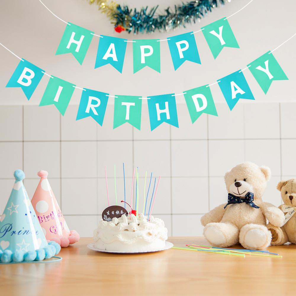 Birthday Happy Unique Triangular Paper Flag Banner With Foil Letters For Special Occasions
