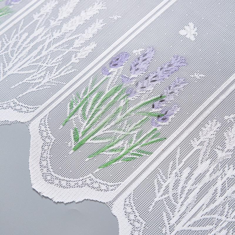 1Pc Window Drapes Kitchen Valance European Style Floating Sheer White Lace Curtains Window Drapes Cafe