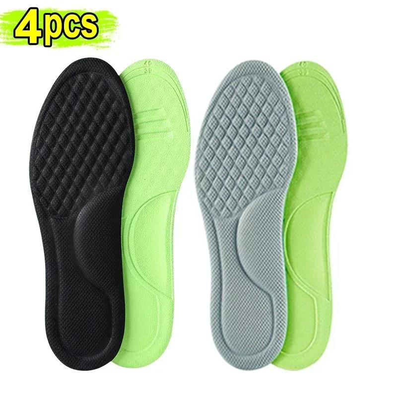 4pcs Nano Memory Foam Orthopedic Insoles for Shoes Antibacterial Deodorization Sweat Absorption Insert Sport Shoes Running Pads