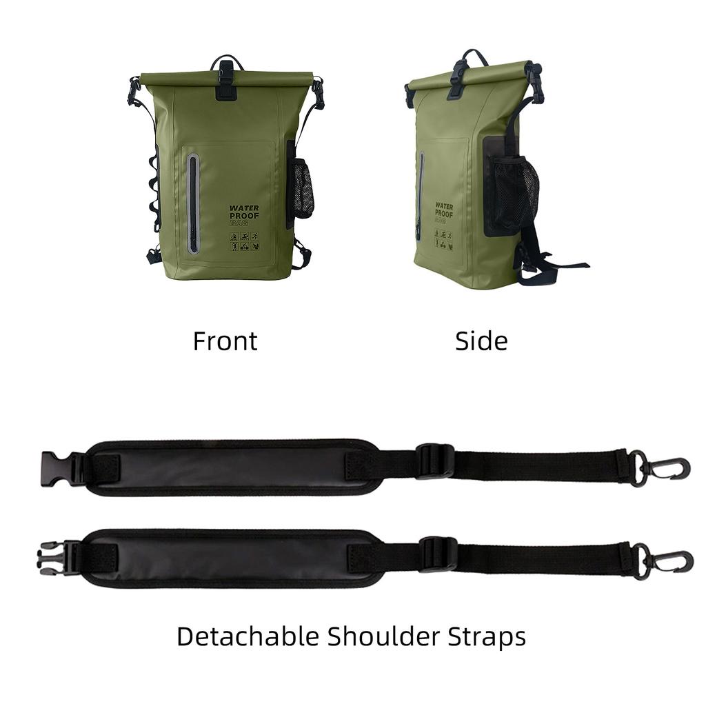 Waterproof Backpack 25L 500D PVC Mesh Fabric Camping Backpack for Men and Women Backpacking Hiking Camping Gear