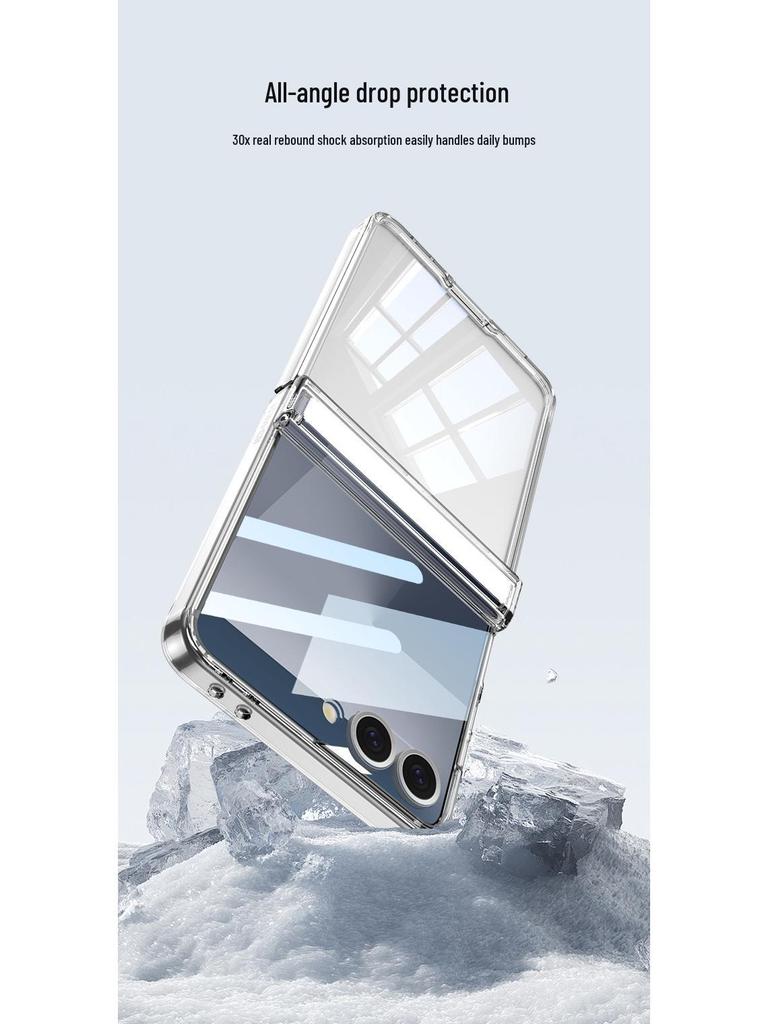 Samsung ZFlip7 Foldable Screen Magnetic Transparent Phone Case with Integrated Airbag