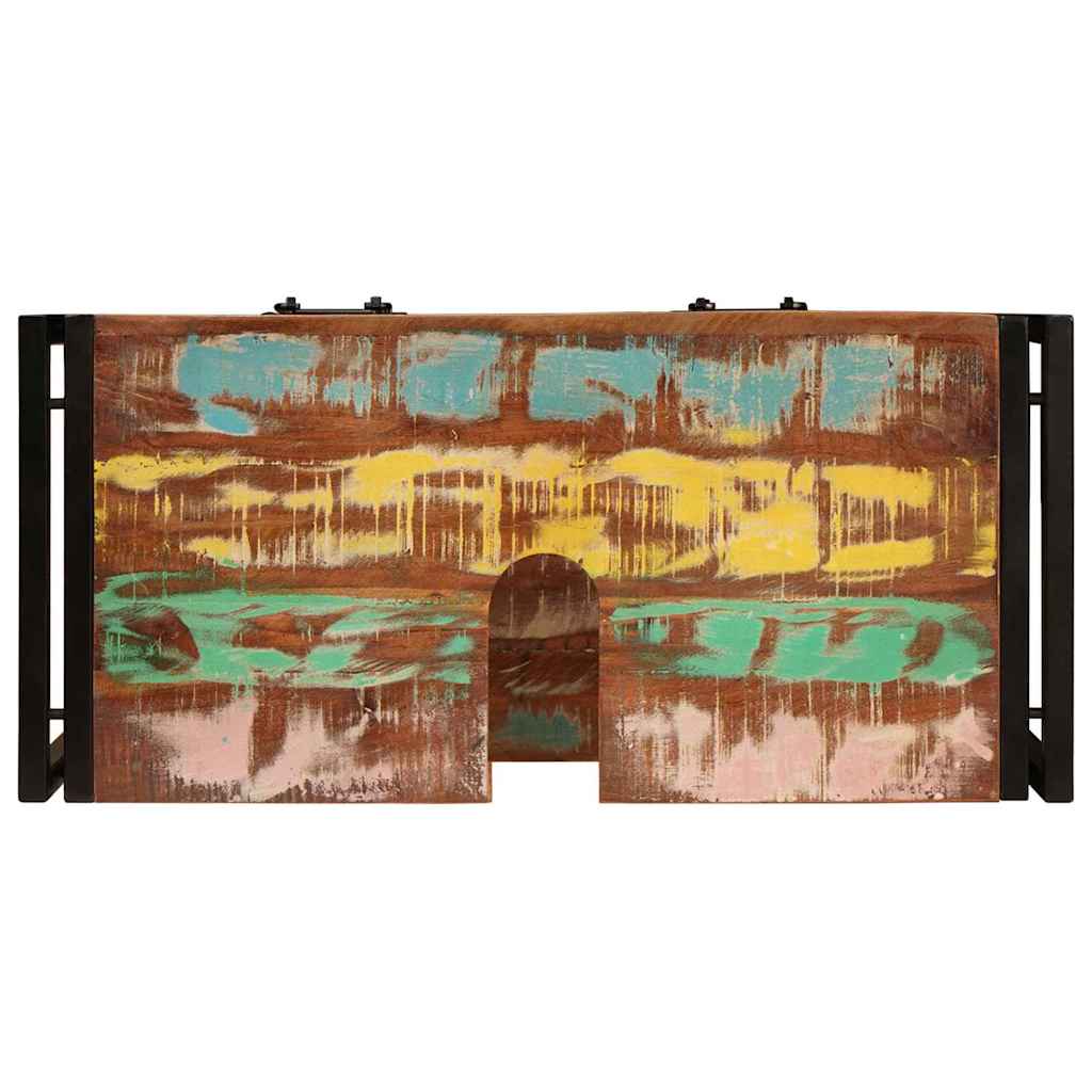 Washbasin Cabinet Multicolored Solid Upcycled Wood