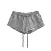 Spring 26 Plaid Lace-Up Shorts: Slim-Fit, College Style, Leg-Lengthening with Drawstring