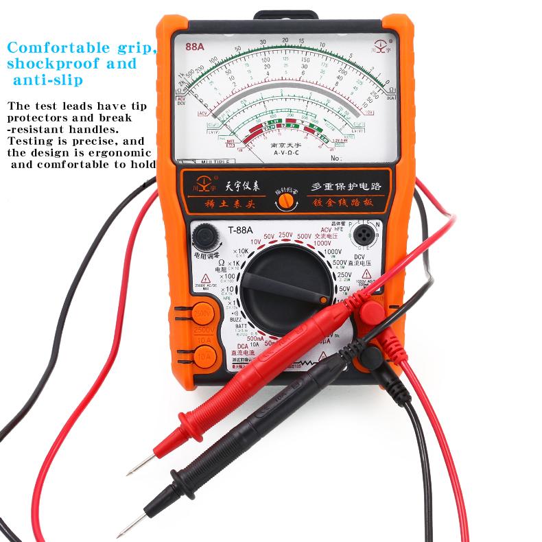NJTY 88A Analog Multimeter Mechanical High Precision Buzzer Overload Protection Universal Table Internal Magnet